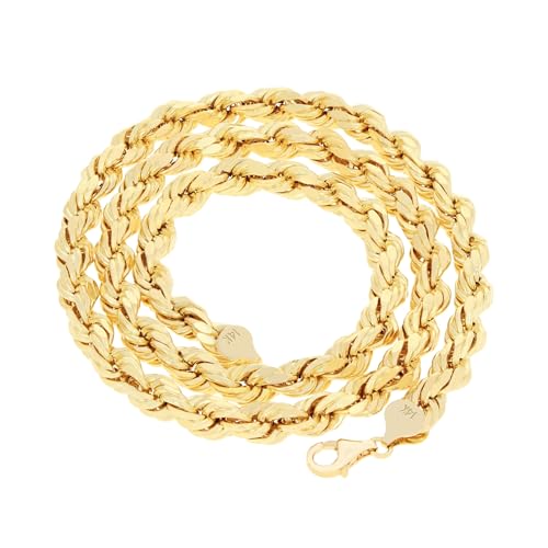 Men's 14k Yellow Gold 8mm Solid Rope Chain