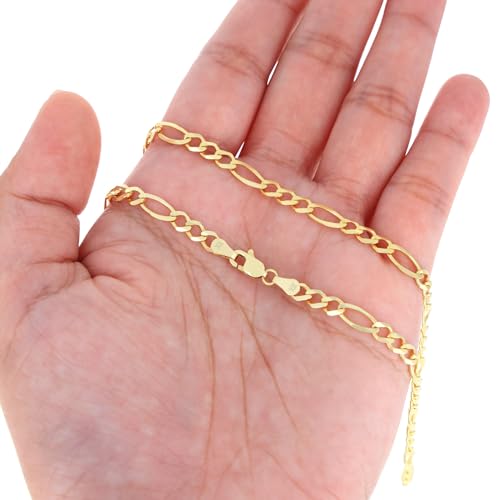 Nuragold 10k Yellow Gold Figaro Chain Necklace