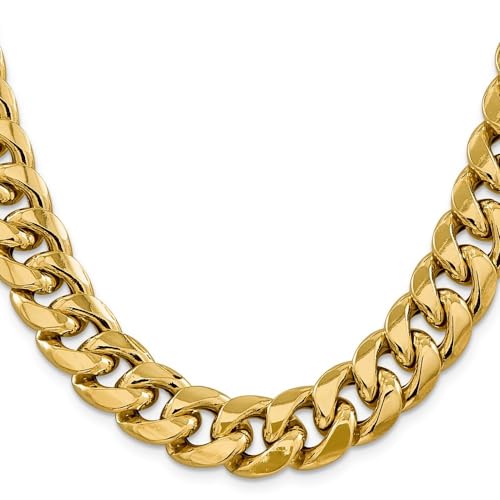 14k Yellow Gold 15mm Cuban Chain Necklace VIP