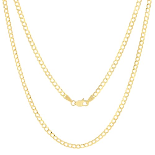 Nuragold 10k Yellow Gold Cuban Curb Necklace
