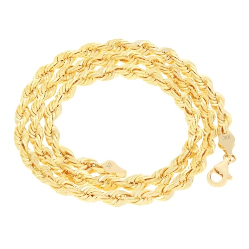 Nuragold 10k Yellow Gold Solid Rope Chain Bracelet