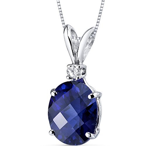 London Blue Topaz & Diamond Solitaire Pendant, 14K Gold