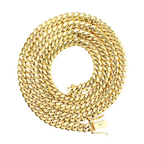 Nuragold 10k Yellow Gold Miami Cuban Link Necklace