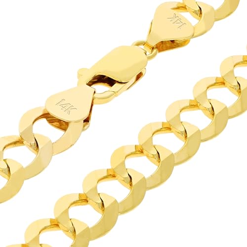 Nuragold 14k Yellow Gold 10mm Curb Link Bracelet