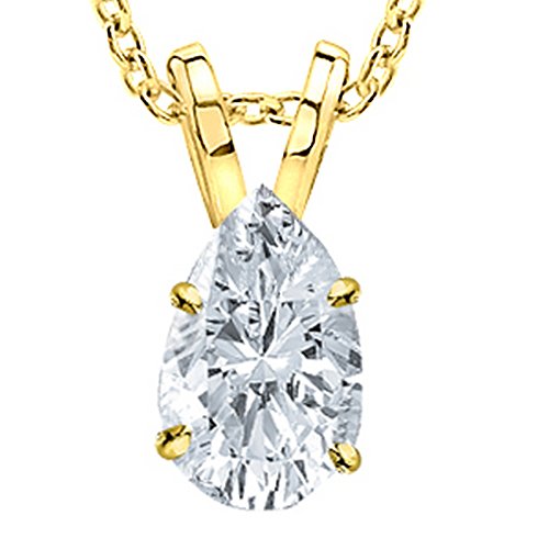 GIA Certified 3 Carat Pear Cut Diamond Necklace