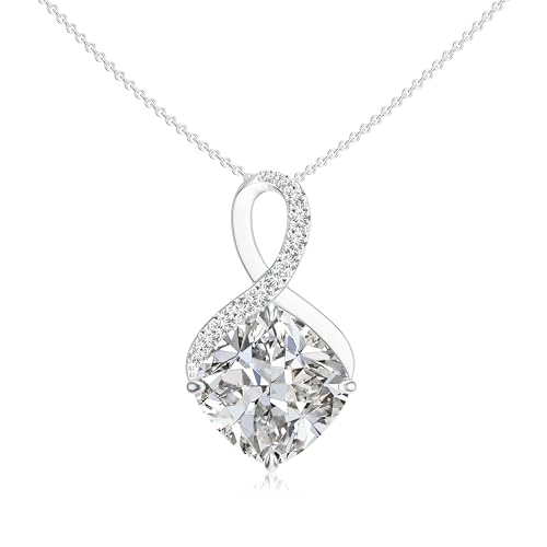 ANAKHA Diamond Infinity Cushion Pendant Necklace with Platinum