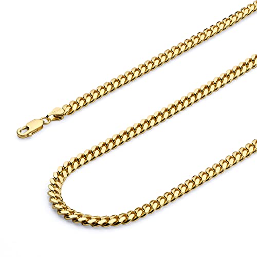 14K Solid Gold 6.5mm Miami Cuban Chain - 26