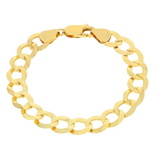 Nuragold 14k Yellow Gold 10mm Curb Link Bracelet