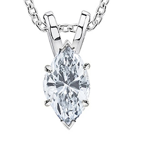 D-E Color, VS1-VS2 Clarity Marquise Cut Diamond Necklace