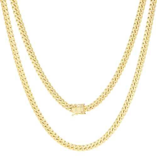 14k Yellow Gold Miami Cuban Link Chain Necklace