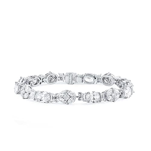 8.01ct Oval E Color Diamond White Gold Bracelet