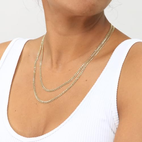 Nuragold 10k Yellow Gold Cuban Curb Necklace
