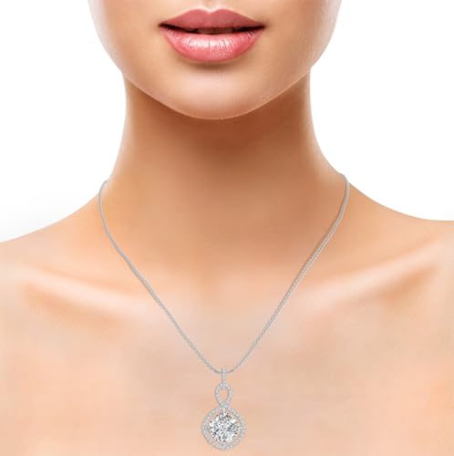 ANAKHA 10mm Diamond Cushion Infinity Pendant Necklace