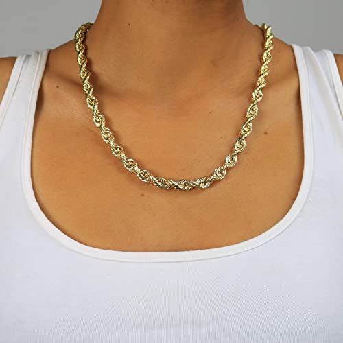 Men's 14k Yellow Gold 8mm Solid Rope Chain
