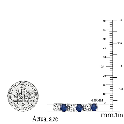 18K Blue Sapphire & White Diamond Tennis Bracelet