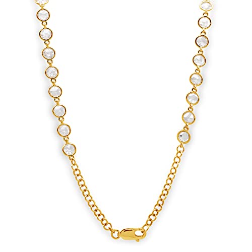 Rose Cut Diamond Chain Necklace in 18k Gold