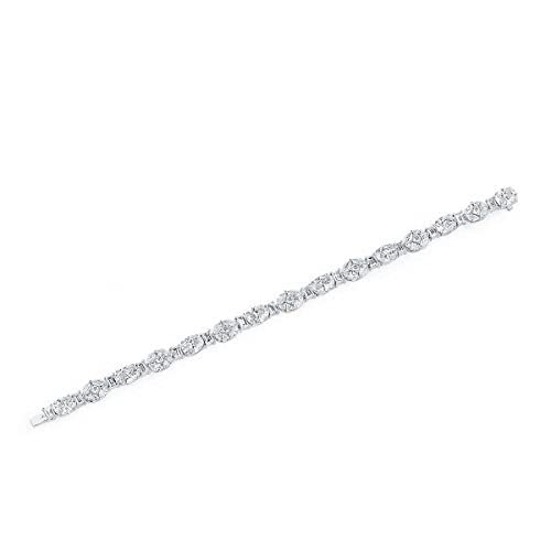8.01ct Oval E Color Diamond White Gold Bracelet