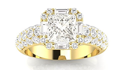 Princess Cut Diamond Halo Engagement Ring Set