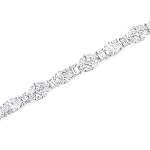 8.01ct Oval E Color Diamond White Gold Bracelet