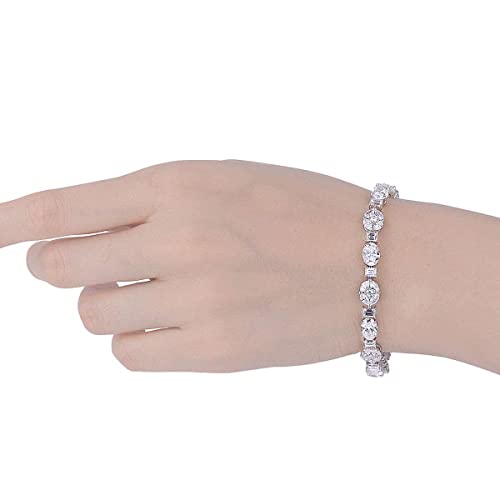 8.01ct Oval E Color Diamond White Gold Bracelet