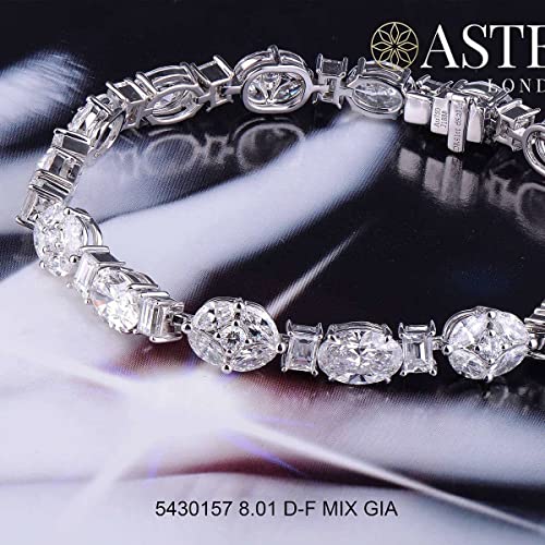 8.01ct Oval E Color Diamond White Gold Bracelet