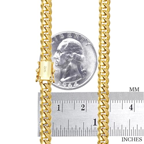 14k Yellow Gold Miami Cuban Link Chain Necklace