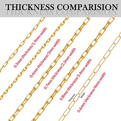 MRENITE 18K Gold Paperclip Link Necklace Set Women'sVIP Shopper