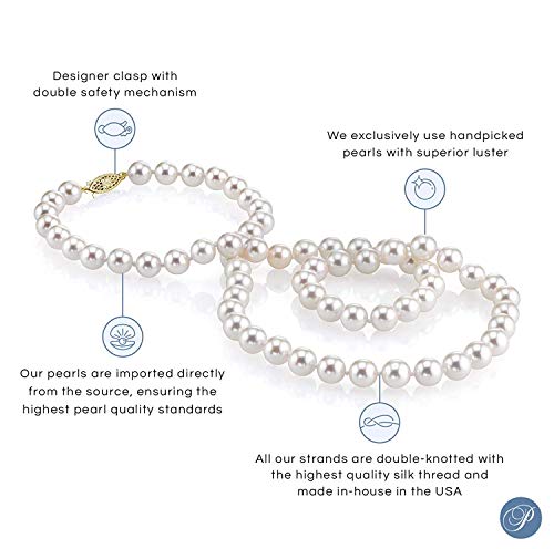 24" Matinee Length AAAA Quality White Pearl Necklace