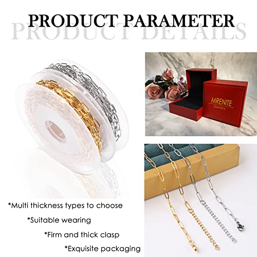 MRENITE 18K Gold Paperclip Link Necklace Set Women'sVIP Shopper