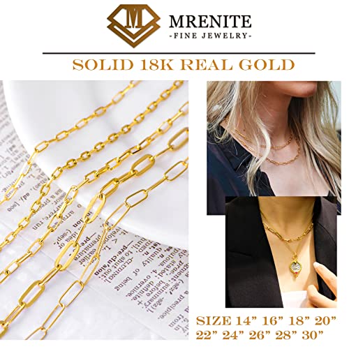 MRENITE 18K Gold Paperclip Link Necklace Set Women'sVIP Shopper