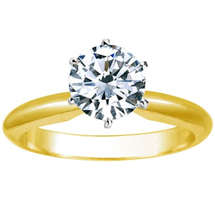 1 Carat Round Cut Diamond Solitaire Engagement Ring