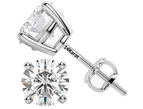 Round Diamond Stud Earrings, Lab Created, 2.05ctw