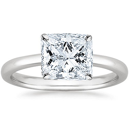 GIA Certified 1 Ct Platinum Princess Cut Diamond Ring
