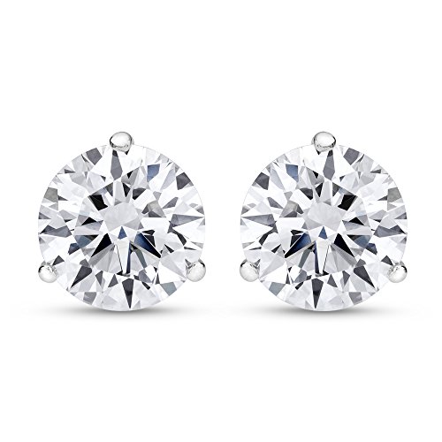 1.25 Carat Natural Diamond Stud Earrings, Platinum