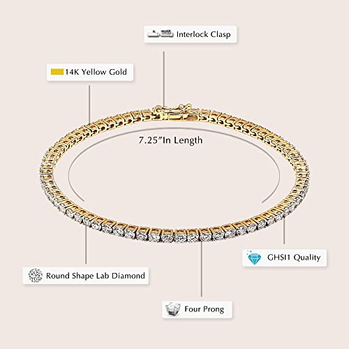 Lab Grown Diamond Tennis Bracelet | 4 carat