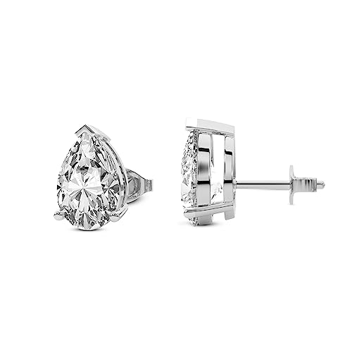 3 Carat Lab Grown Diamond Earrings, Pear Shape