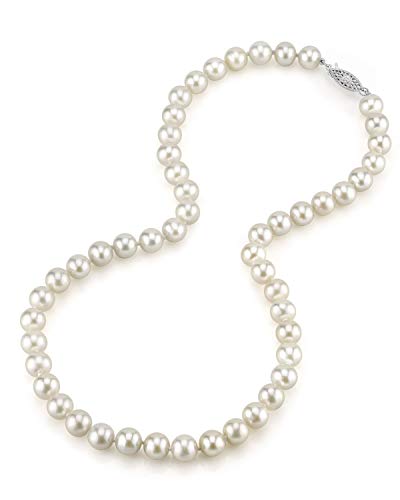 Japanese Akoya Pearl Necklace in 14K Gold - AAA Quality