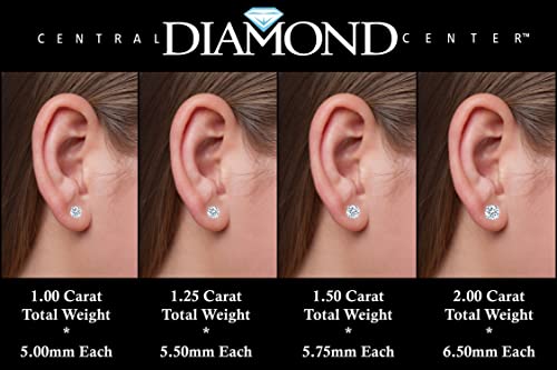 Round Diamond Stud Earrings, Lab Created, 2.05ctw