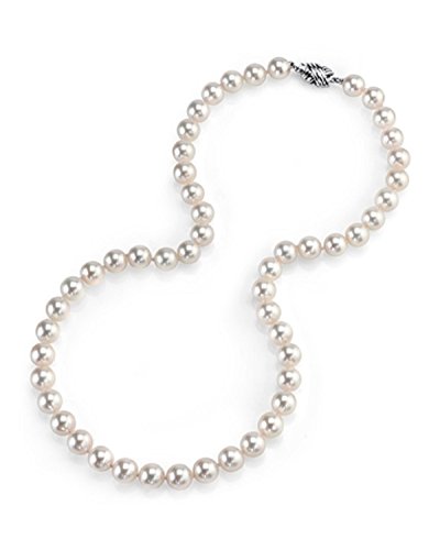 White Japanese Akoya Pearl Necklace in 24" Length