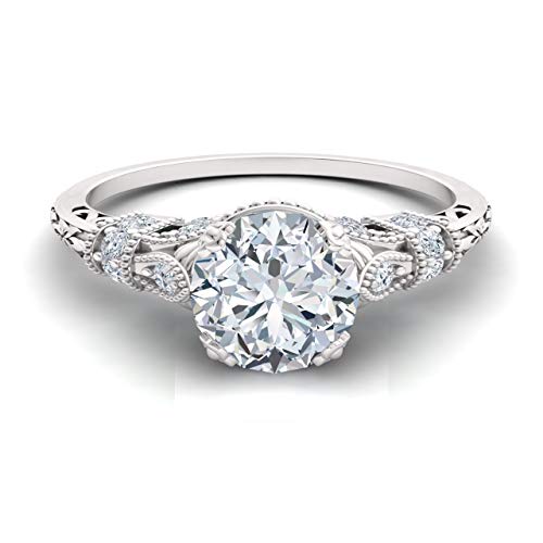 Art Deco Diamond Engagement Ring for Women, US Size 6