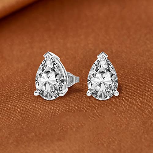 3 Carat Lab Grown Diamond Earrings, Pear Shape