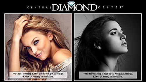 Round Diamond Stud Earrings, Lab Created, 2.05ctw