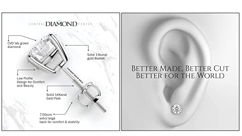 Round Diamond Stud Earrings, Lab Created, 2.05ctw