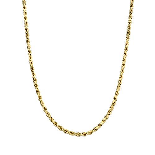 14K Yellow Gold 4mm VIP Rope Chain Necklace