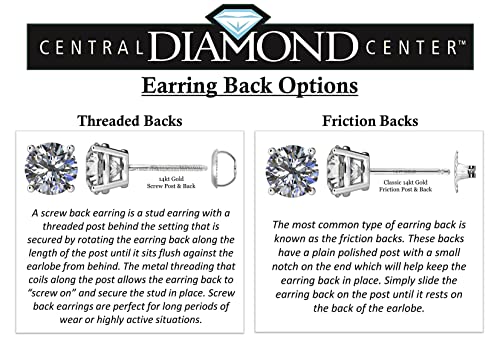 Round Diamond Stud Earrings, Lab Created, 2.05ctw