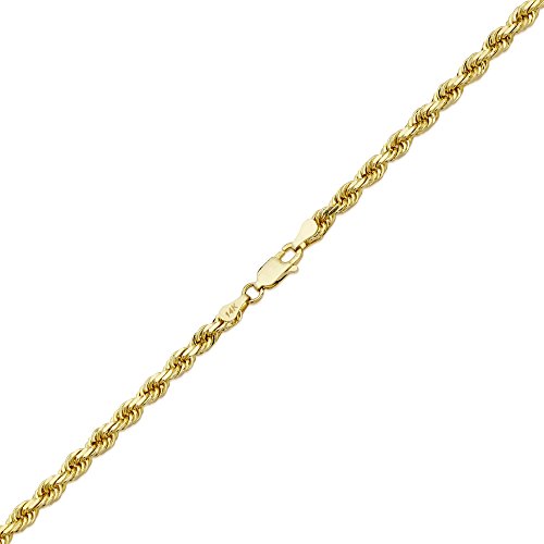 14K Yellow Gold 4mm VIP Rope Chain Necklace