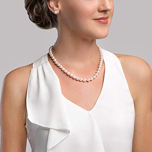 14K Gold Akoya Pearl Necklace & Earrings Set