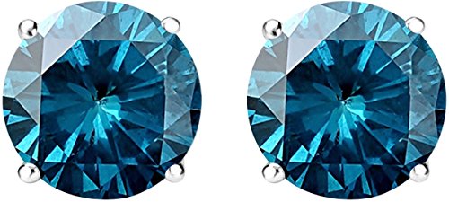 Blue Diamond Stud Earrings 2.5 Carat Platinum VIP