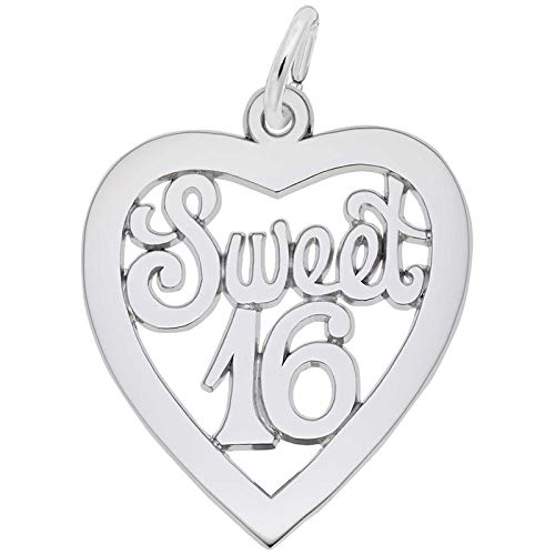 14K White Gold Rembrandt Charms Sweet 16 Charm