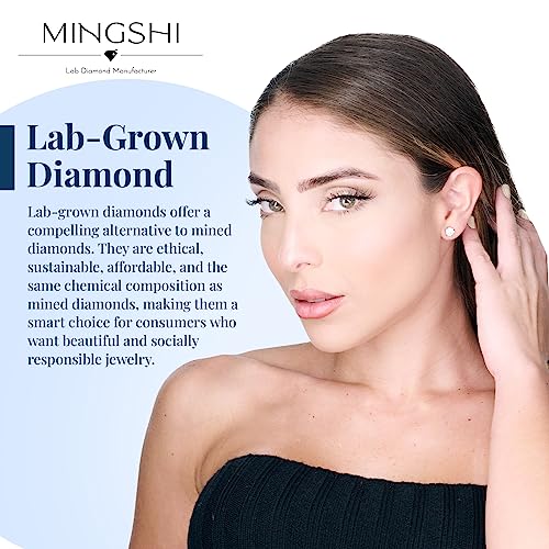 Mingshi Diamonds Lab Grown Diamond Stud Earrings Women